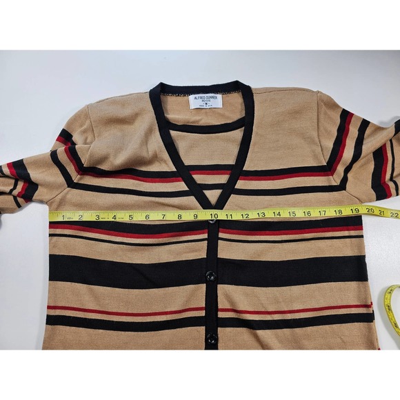 Alfred dunner M PETITE Layered striped blouse cardigan look EUC ^* - Picture 8 of 8